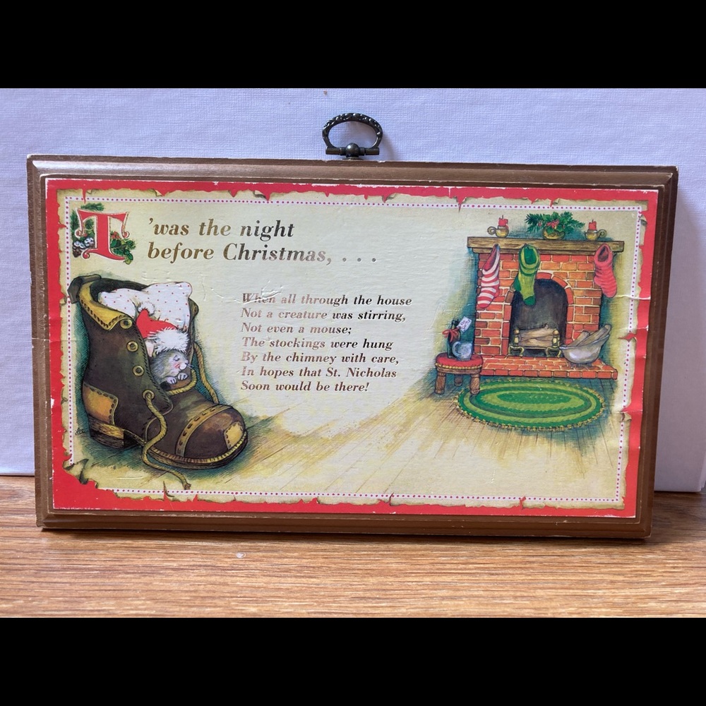 🎄Vintage Christmas Wooden Wall Plaque
